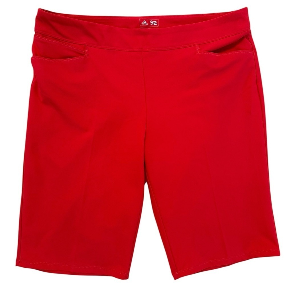 Adidas Women's L Pull On Stretch Bermuda Golf Shorts Salmon - Picture 4 of 17